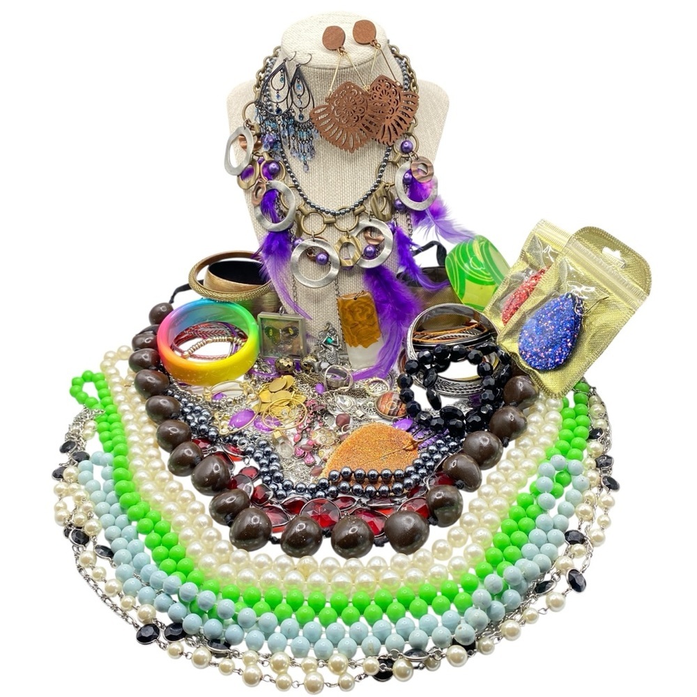 Jewelry Bundle Bracelets Necklaces Beads Earrings Rings Boho Colorful Wearable